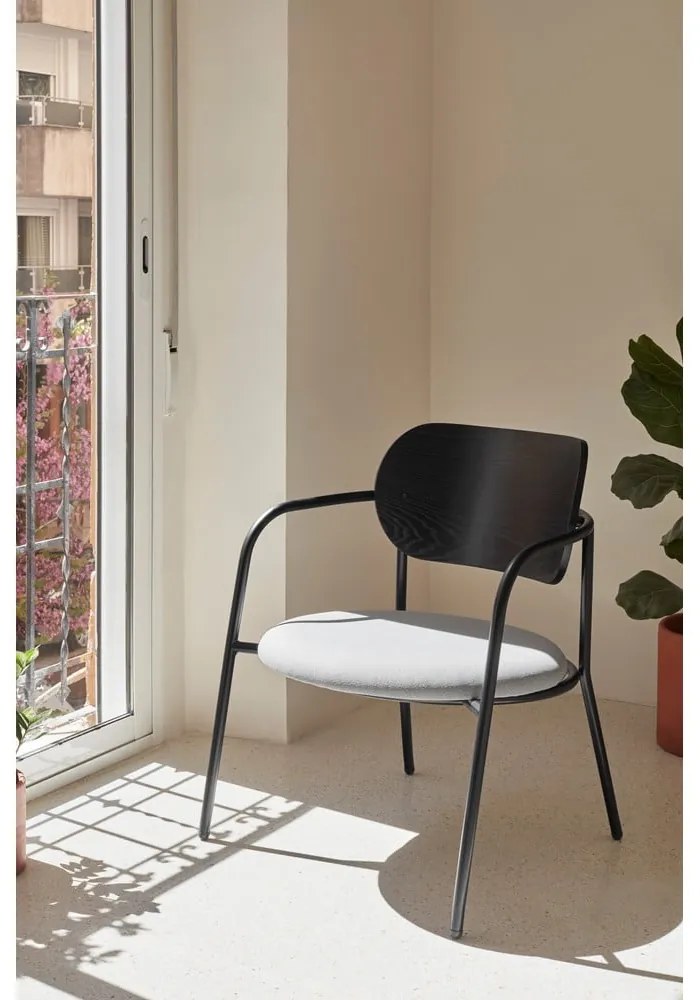 Fotoliu negru-gri în decor de frasin Eclipse - Teulat