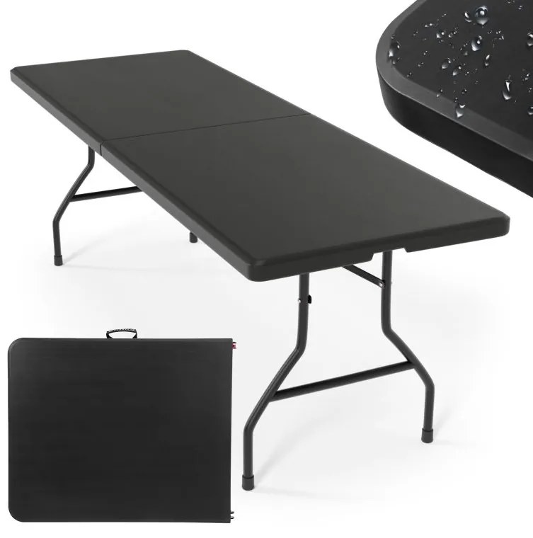 Jago Masă pliabilă 183 cm pentru 8 persoane - negru