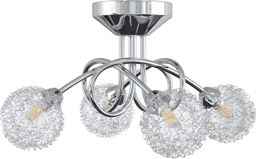 vidaXL Plafonieră cu abajururi cu plasă sârmă pentru 4 becuri LED G9