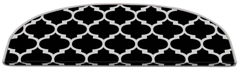 Covorașe pentru scări negre-albe 16 buc. 20x65 cm Madalyon – Vitaus