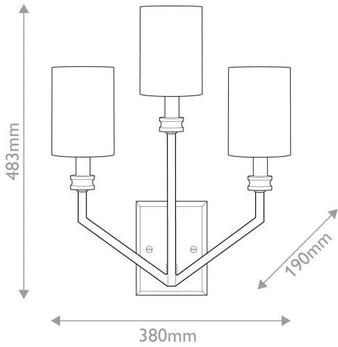 Hinkley HK-MOORE-WB3-HB - Aplica de perete MOORE 3xE14/40W/230V aurie