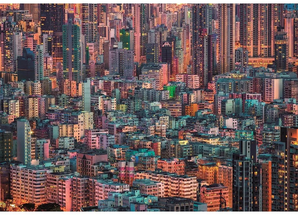Orașe Hive Puzzle Compact Clementoni cu 1500 de piese Hong Kong