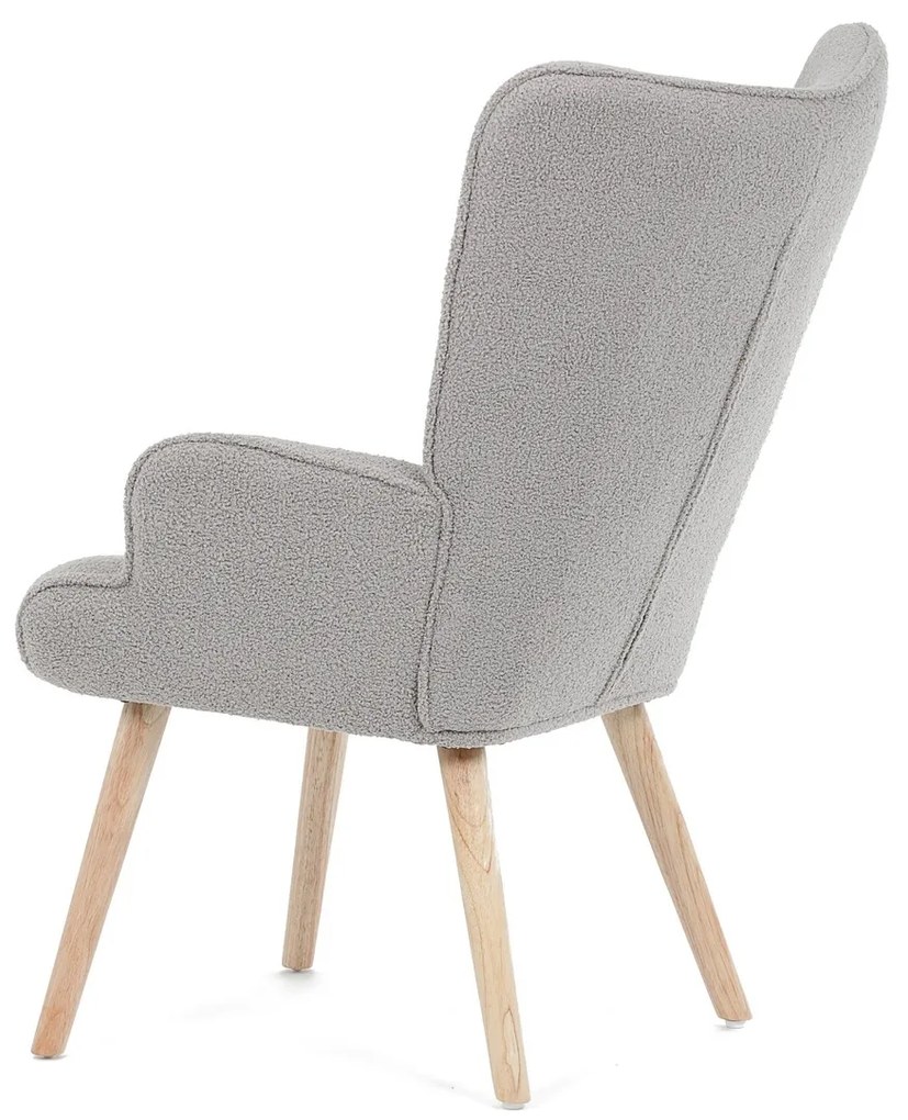 Fotoliu cu spătar înalt Bouclé GREY2, gri