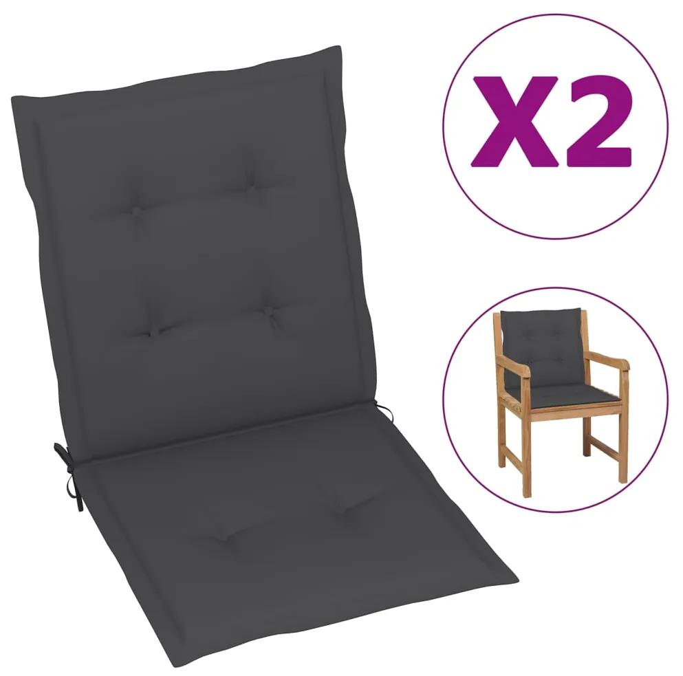 47548 vidaXL Perne pentru scaun de grădină, 2 buc., antracit, 100x50x3 cm