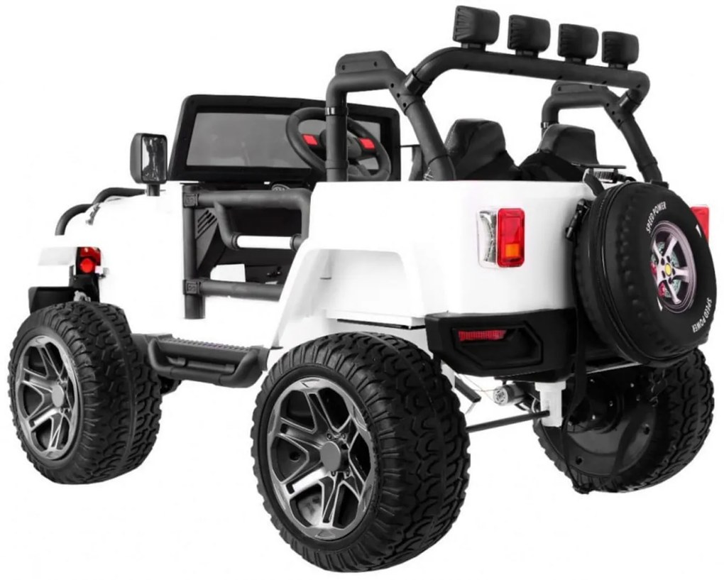 Masinuta Electrica cu acumulator pentru copii NOVOKIDS™ Jeep 4X4 PRO, 2 locuri, Max 40 kg, Roti din Cauciuc EVA, 3-10 ani , Husa ploaie si rucsac ,2