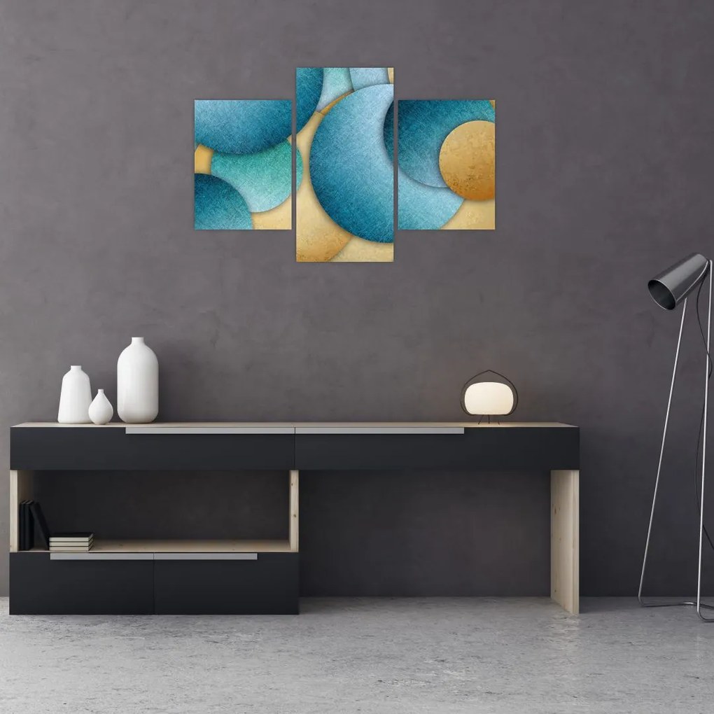 Tablou cu abstracție cercuri (90x60 cm)