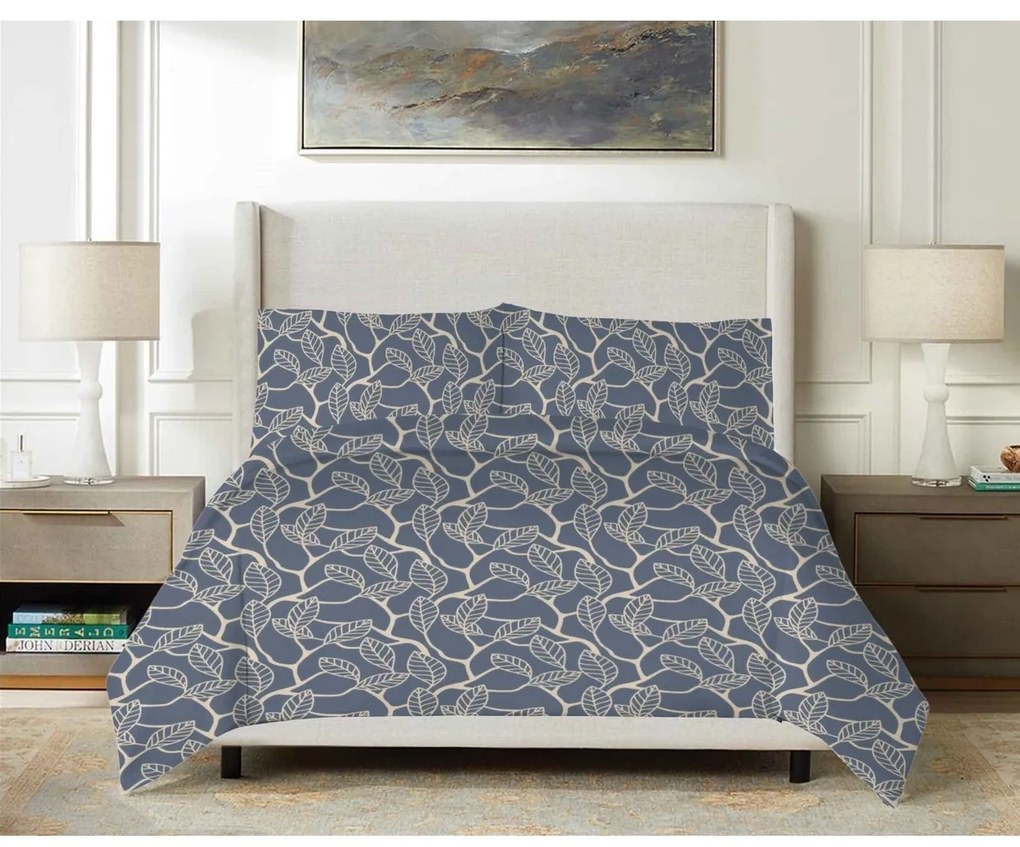 Lenjerie de pat Matex Satin Golden leaves , 140 x200 cm, 70 x 90 cm