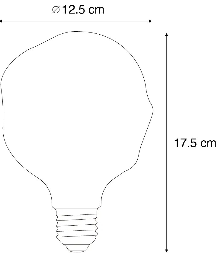 Bec LED E27 dimabil cu filament spiralat G125 argintiu oglindă 4W 75 lm 1800K