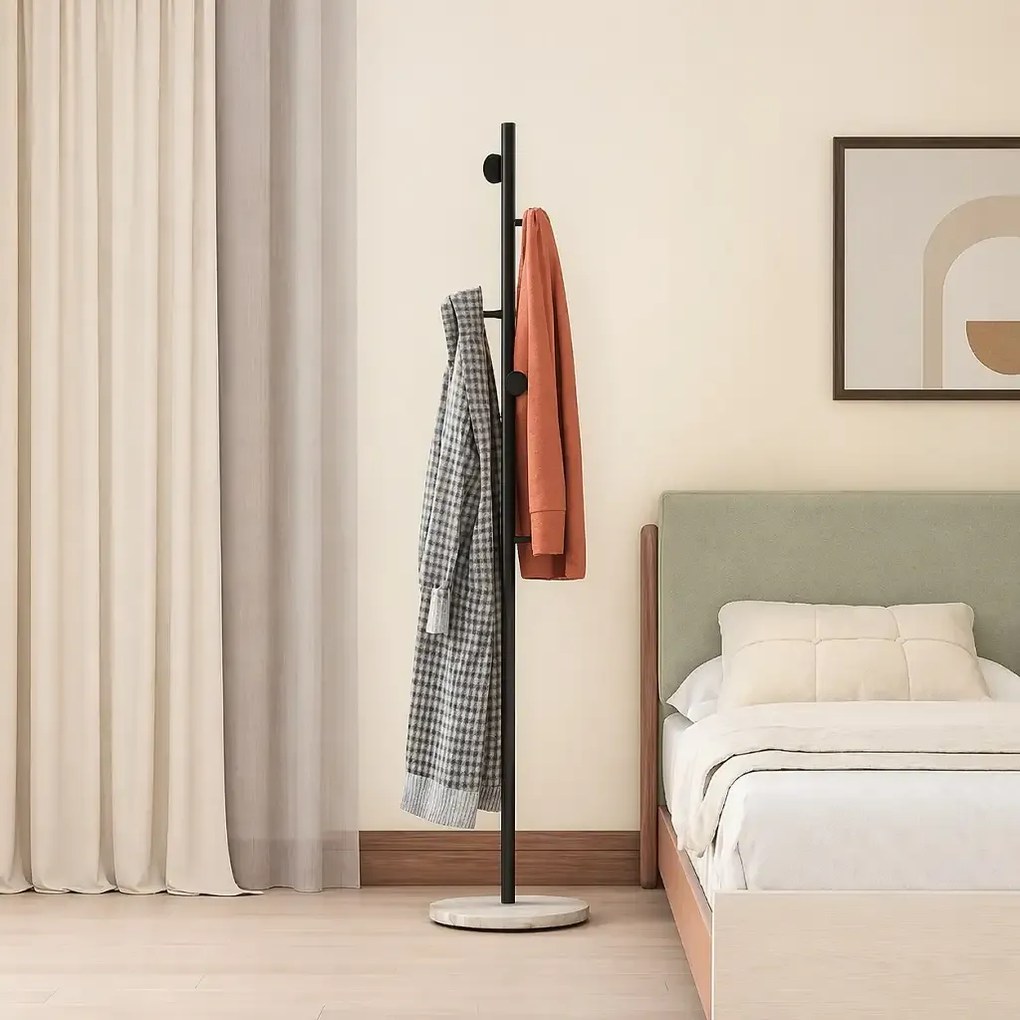 Cuier din metal ,culoare negru-alb,170x32 cm