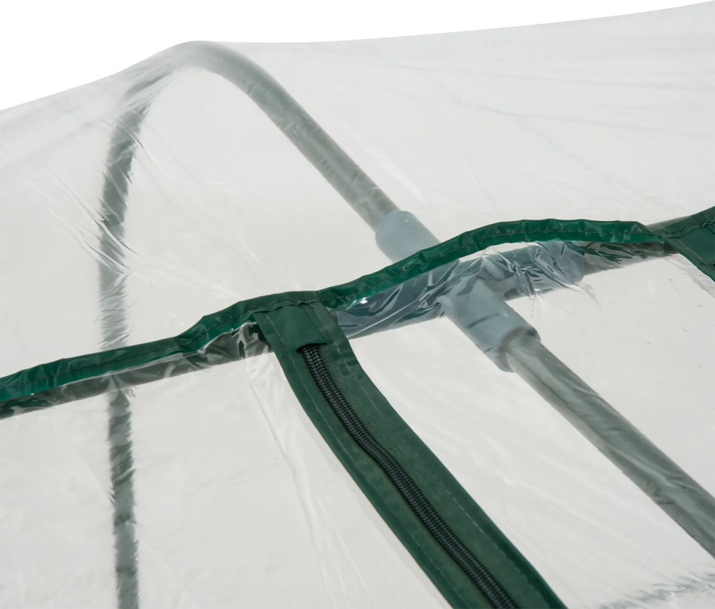 Outsunny Serra a Tunnel in PVC con 3 Porte Avvolgibili in Acciaio e PVC Trasparente, 350x100x80cm