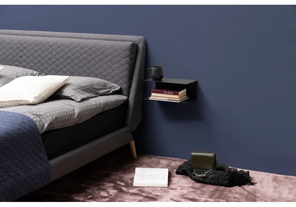 Raft dublu de perete din metal Actona Joliet, lățime 35 cm, negru