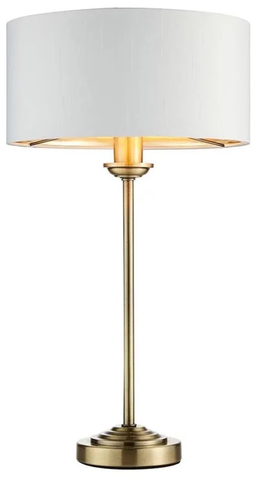 Lampă de masă Endon 104054 HIGHCLERE 1xE14/7W/230V alb/alamă d. 25 cm