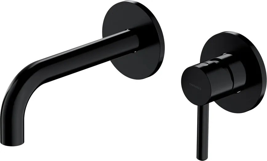 Baterie lavoar incastrata Omnires Y monocomanda finisaj negru semimat fara corp ingropat