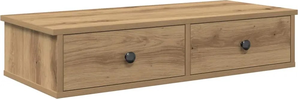 vidaXL Raft de perete cu sertare Stejar artizanal Lemn prelucrat