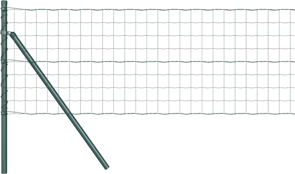 vidaXL Gard cu Stâlp Verde 0,8 x 10 m Oțel
