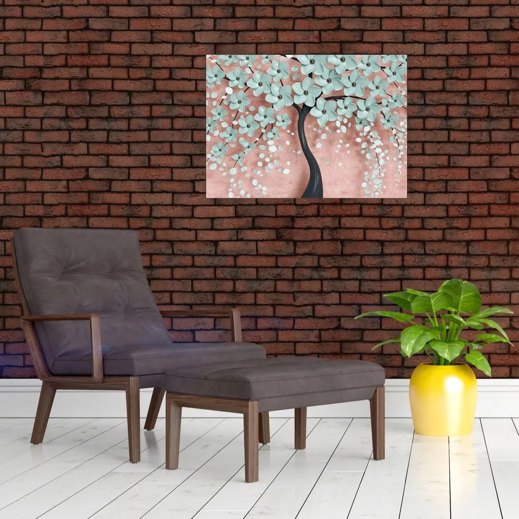 Tablou - Flori albastre în pastel (70x50 cm)