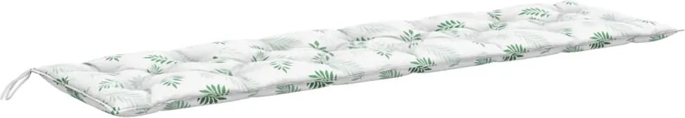 vidaXL Pernă bancă de grădină, model frunze, 200x50x7 cm, textil