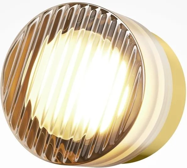 Mini Aplica LED CCT cu striatii diagonale Olo alama