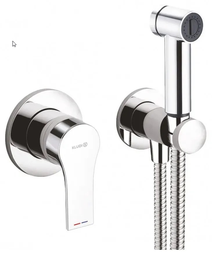 Set baterie monocomanda incastrata cu dus bideu, crom