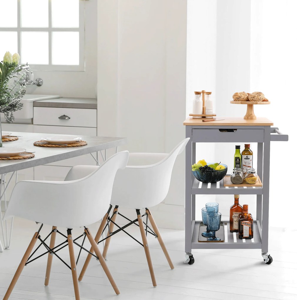 Carucior de servire, natural / negru, ARETE Carucior de servire, natural / gri, ARETE