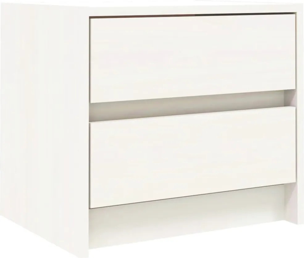 vidaXL Noptieră, alb, 40x31x35,5 cm, lemn masiv de pin