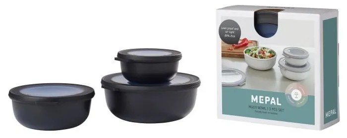 Caserole pentru alimente 3 buc. Nordic black – Mepal