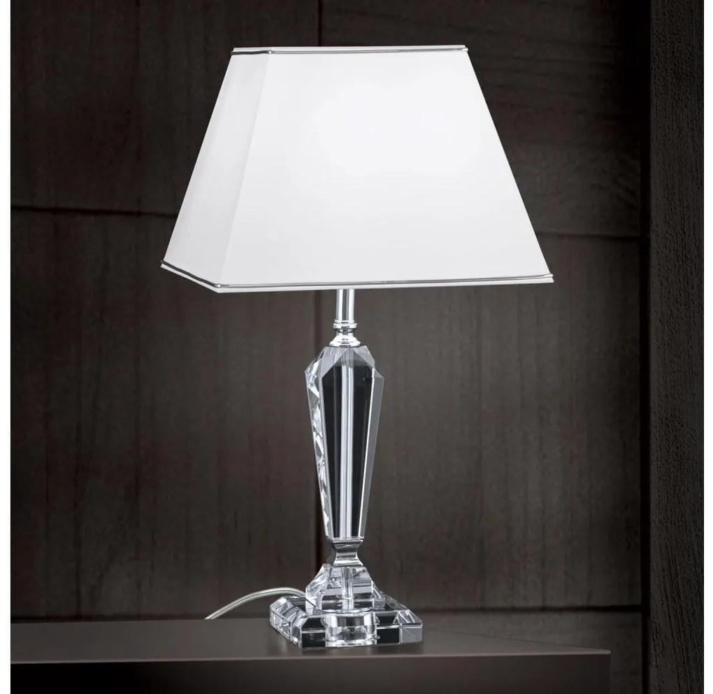 Orion LA 4-1201 - Lampă de cristal de masă VERONIQUE 1xE27/60W/230V alb/crom