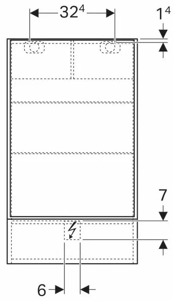 Dulap cu oglinda suspendat Geberit Selnova Square alb 1 usa simpla 1 usa rabatabila 50 cm