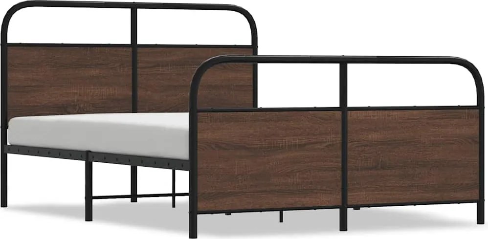 vidaXL Cadru pat fără saltea stejar maro, 120x200 cm, lemn prelucrat
