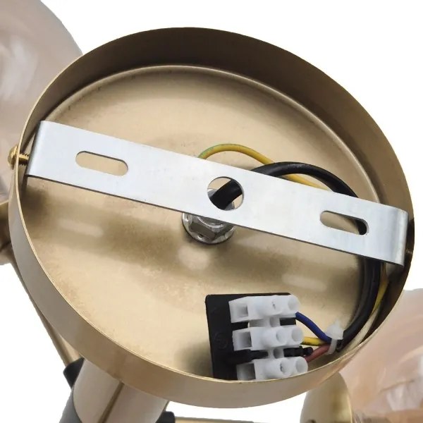 Lustră pe tijă ROLLO 5xE14/5W/230V auriu/bej fumuriu