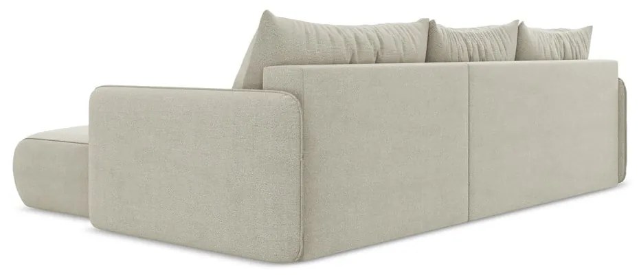 Colțar crem extensibil/cu spațiu de depozitare (cu colț pe partea dreaptă) Nanea – Makamii