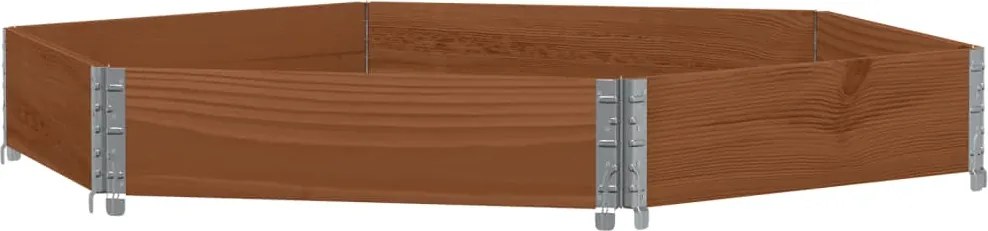 vidaXL Strat înălțat, maro, 160x160 cm, lemn masiv pin, hexagon