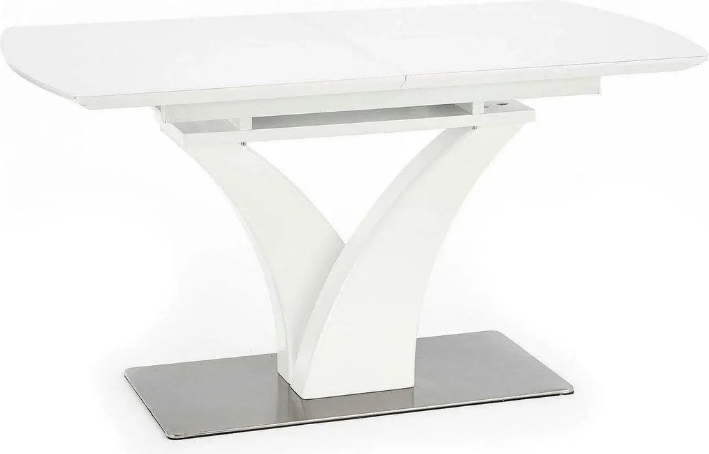 Masa extensibila 80 cm PALERMO, alb, sticla/otel