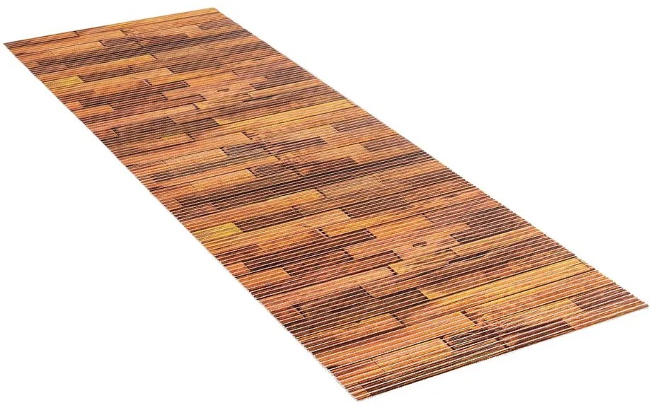 Covoraș de baie maro din plastic 65x200 cm Lambris – Wenko