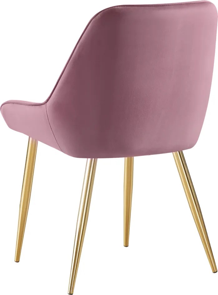 Scaun de dining, roz ţesătură Velvet/gold crom-auriu, PERLIA