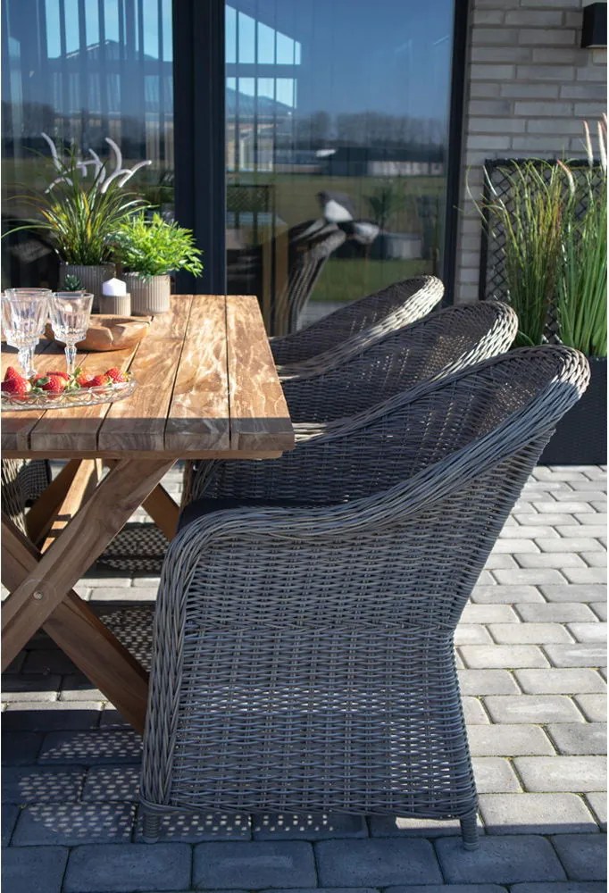 Masă de grădină Murcia, tec, natural 200x90x75 cm