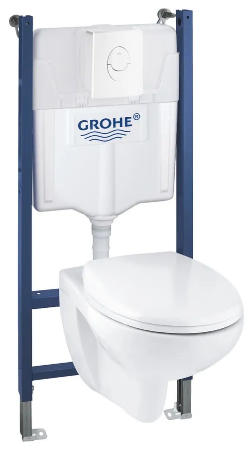 Set rezervor WC Grohe Solido 2 in 1 si clapeta alba Skate Air plus vas WC cu capac softclose