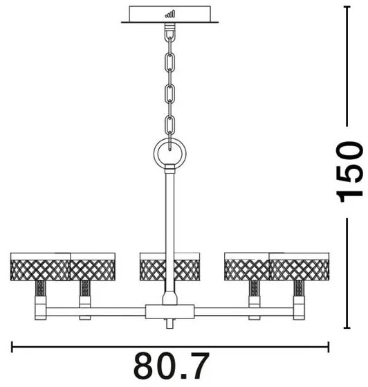 Candelabru LED design modern cu 8 brate Bion