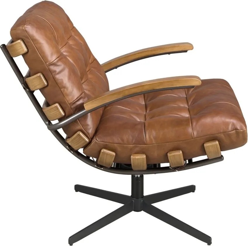 Fotoliu pivotant design LUX Dark Brown Leather