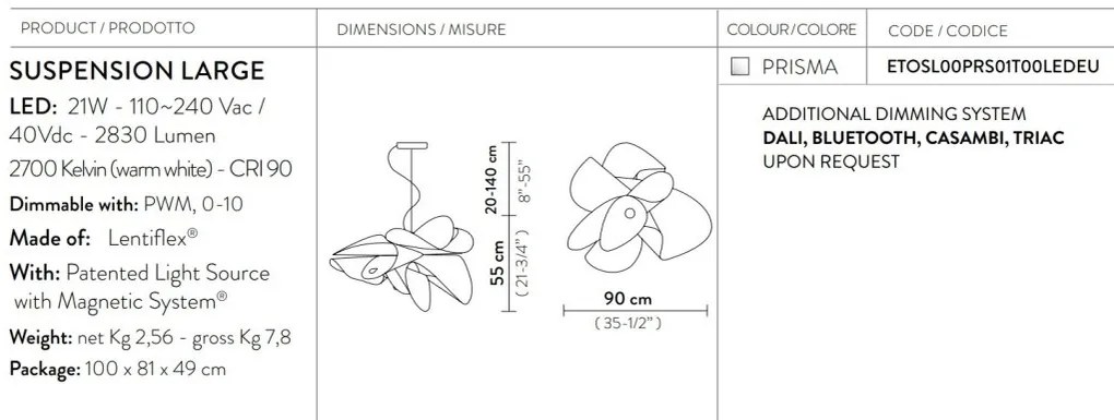 Lustra LED realizata manual Etoile Large Prisma