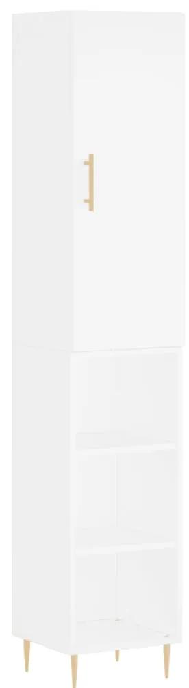 3198969 vidaXL Dulap înalt, alb, 34,5x34x180 cm, lemn prelucrat
