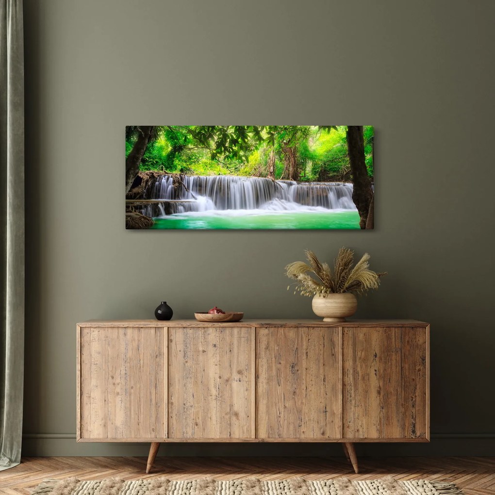 Tablou - cascada din Kanchanaburi, Thailanda (120x50 cm)