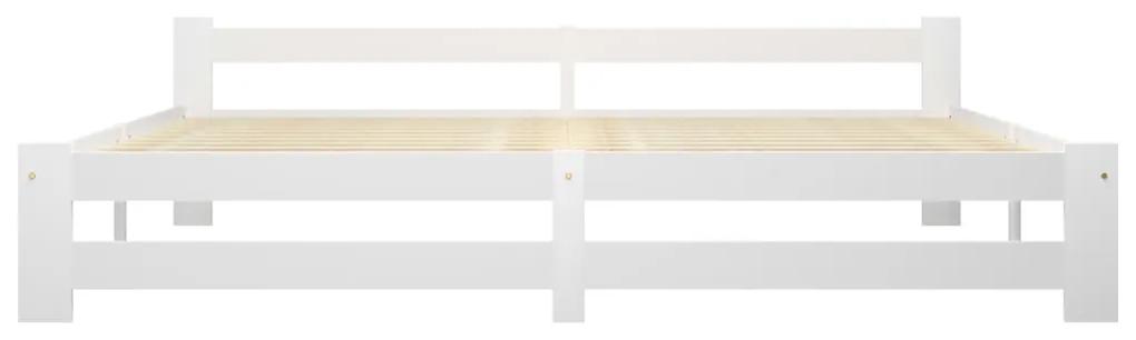 Cadru de pat, alb, 200 x 200 cm, lemn masiv de pin