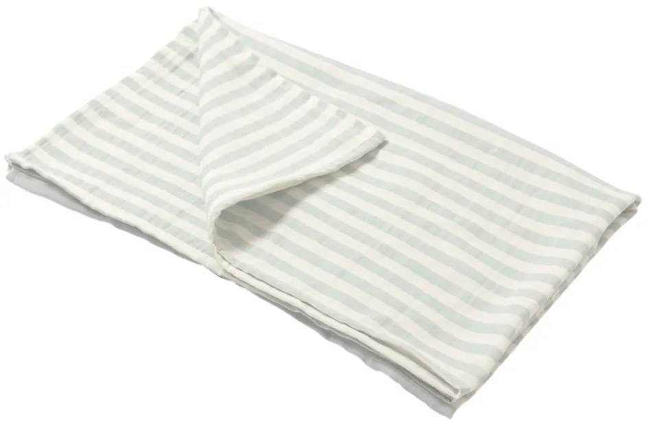 Paturica bebe de vara din muselina vaporoasa 100x100 cm  Kidizi Green Stripes