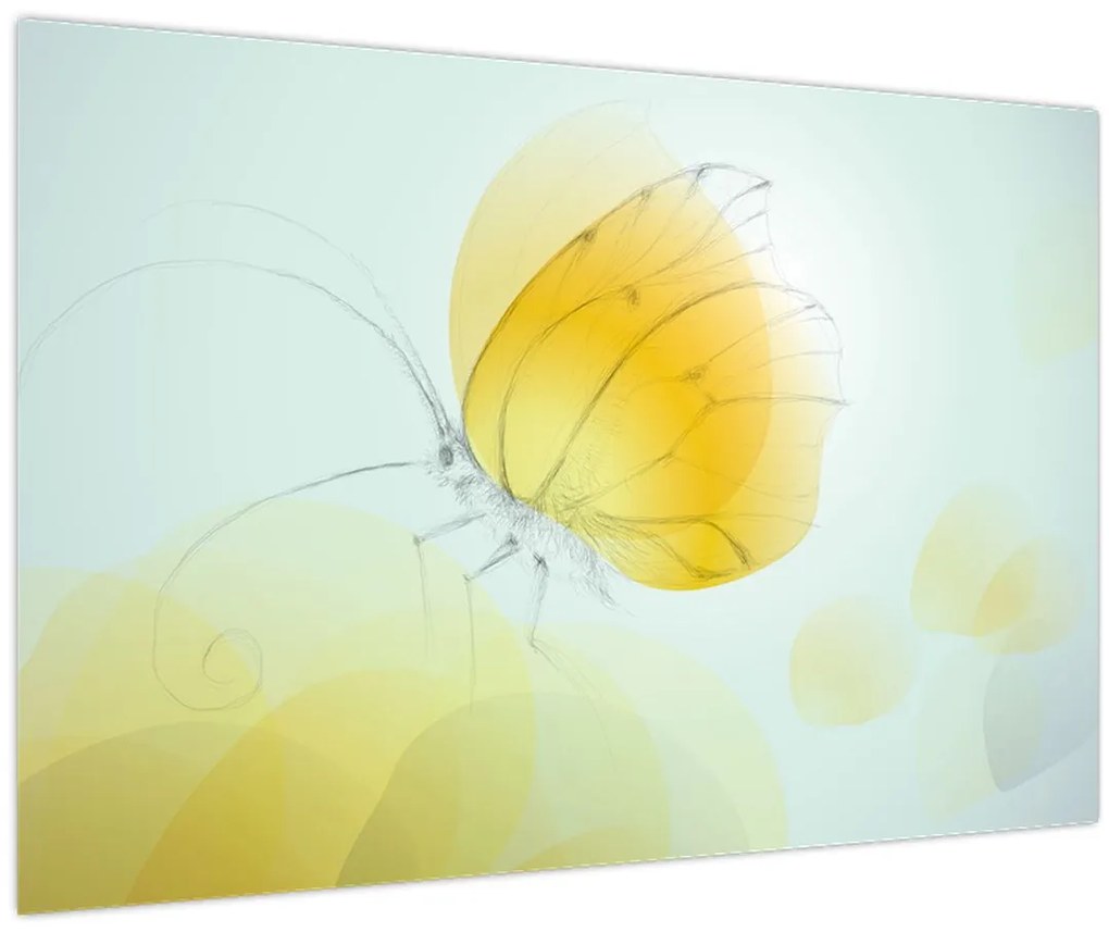 Tablou - Fluturele galben (90x60 cm)