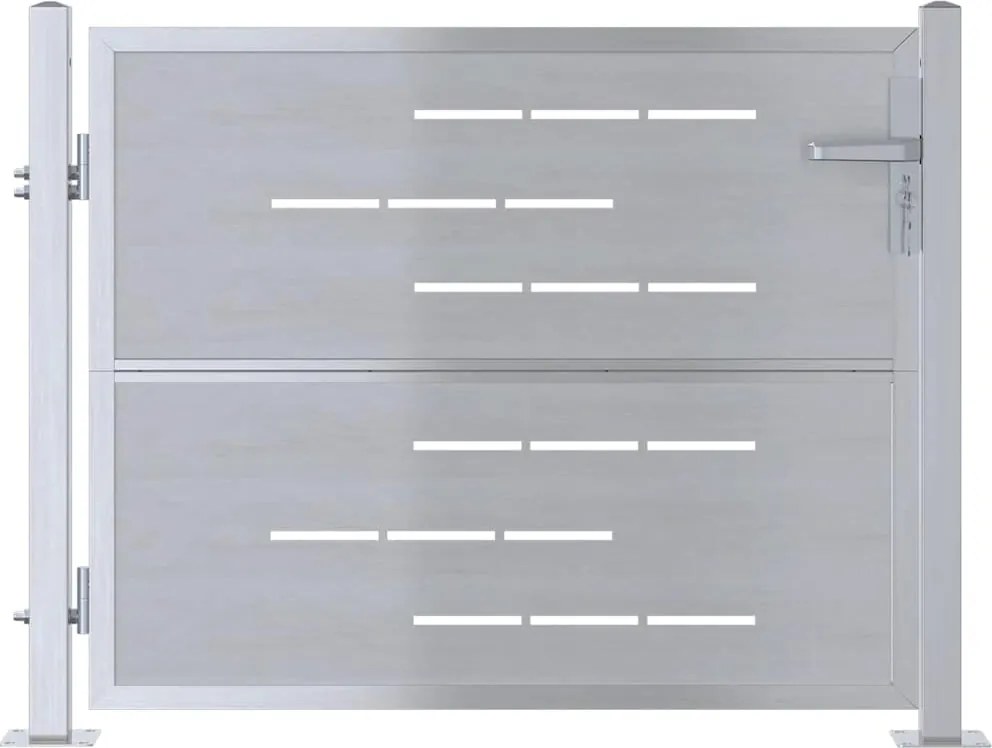 vidaXL Poartă de grădină Argintiu 85 x 70 cm Oţel inoxidabil