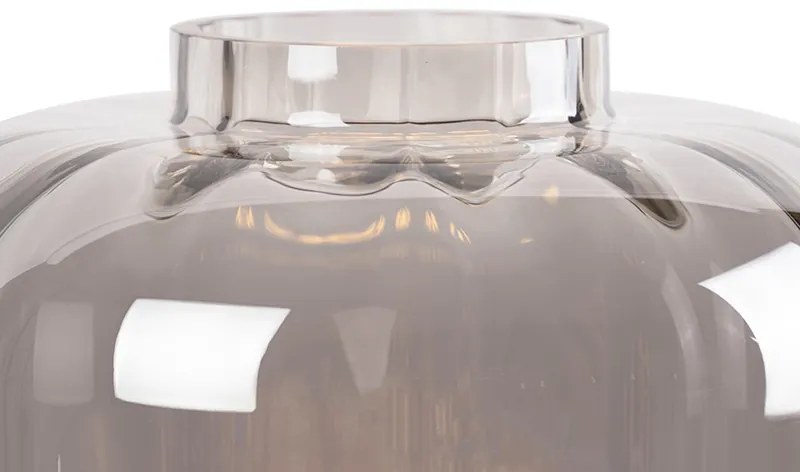Lampă de masă de design neagră cu sticlă fumurie - Qara