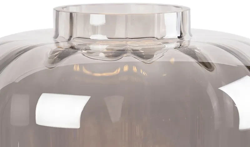 Lampă de masă de design neagră cu sticlă fumurie - Qara