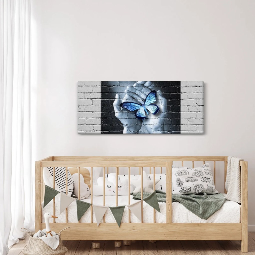 Tablou - Fluture pe perete (120x50 cm)