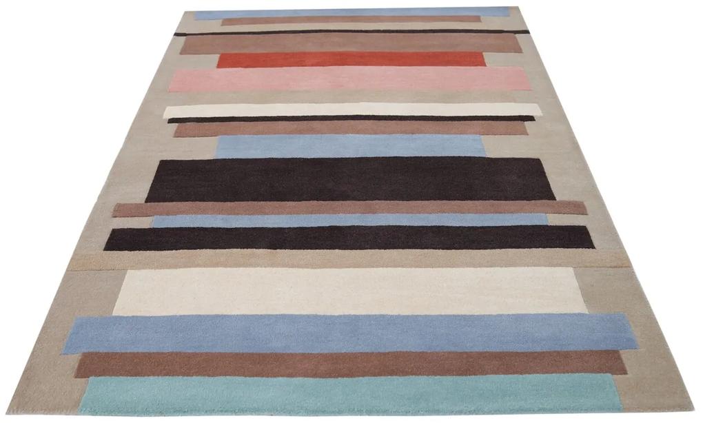 Covor Lines Bedora,160x230 cm, 100% lana, multicolor, finisat manual
